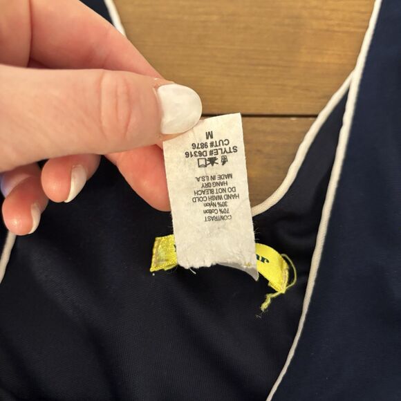 Yellow Star Modcloth Womens Navy Pleated Sleeveless Dress Sz Medium Lace Trim - Picture 6 of 8